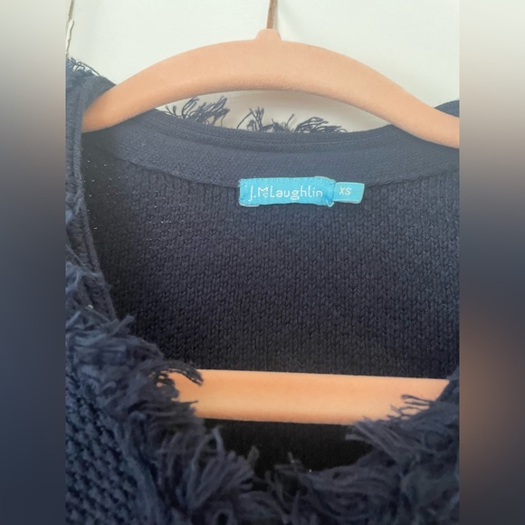 J. McLaughlin navy button front cardigan sweater jacket EUC - Picture 4 of 5